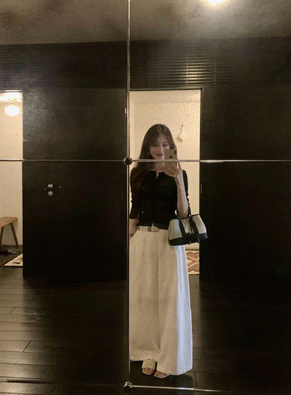 Embroidered Sequin Ruched Stretch Top