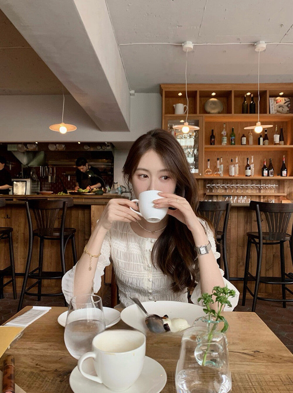 Embroidered Sequin Ruched Stretch Top