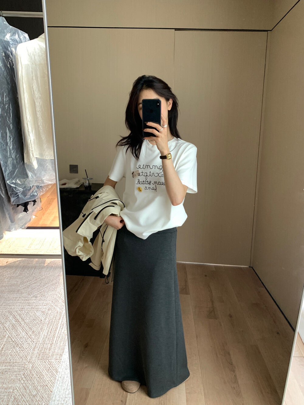 Letter Embroidered Kitty T-Shirt