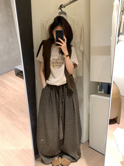 Letter Embroidered Kitty T-Shirt