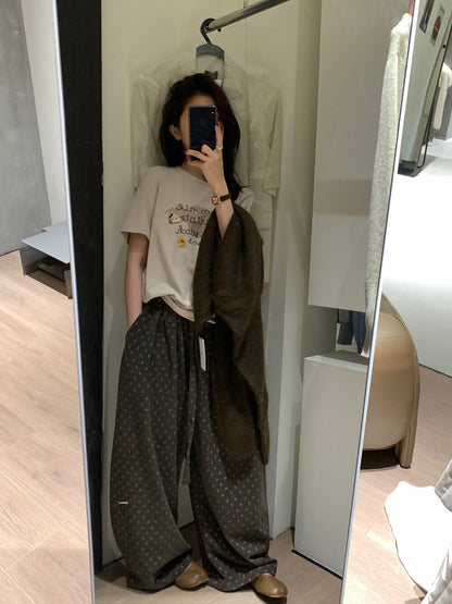 Letter Embroidered Kitty T-Shirt