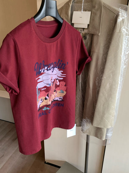 Minimalist Cartoon Loose Short Sleeve