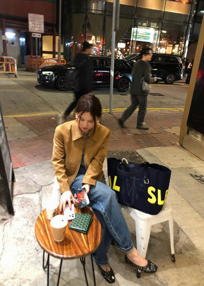 Notched Lapel Slim Fit Shoulder-Cut Short Jacket