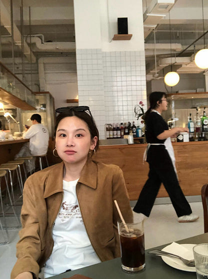 Notched Lapel Slim Fit Shoulder-Cut Short Jacket