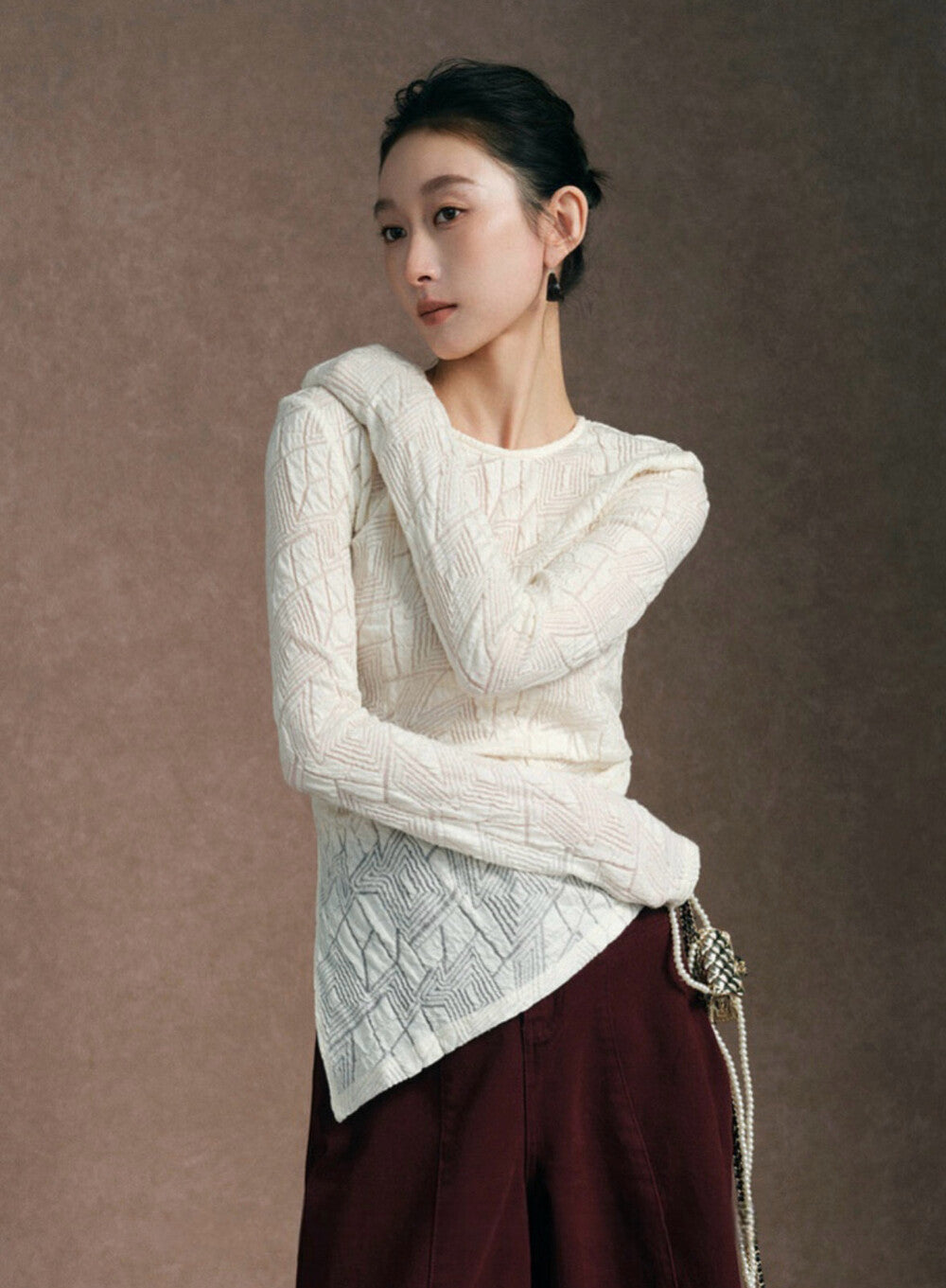 Asymmetrical Ruched Slim Top