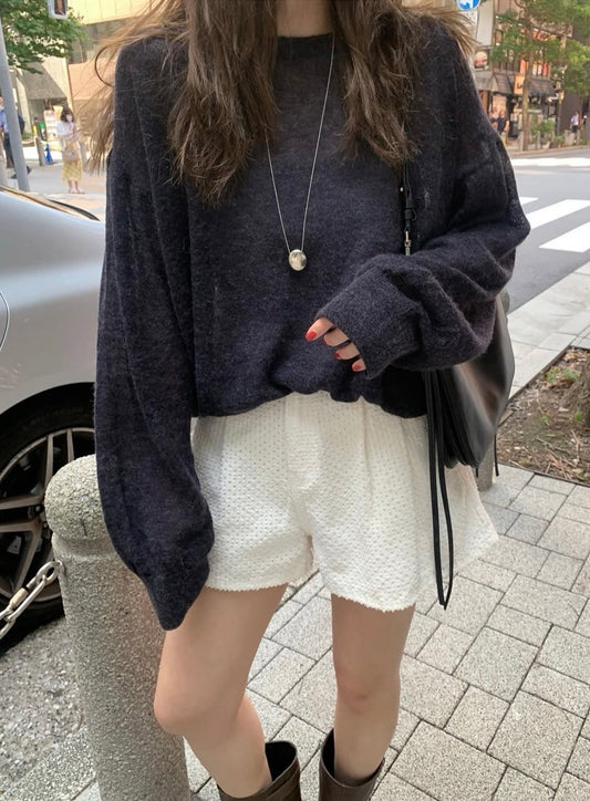 韓系圓領長袖針織