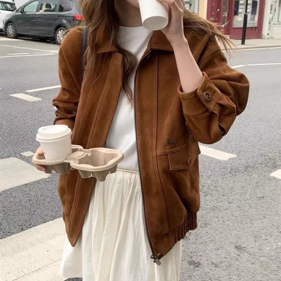 復古鬆緊邊外套