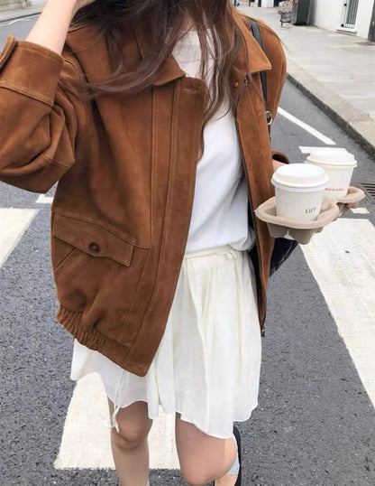復古鬆緊邊外套