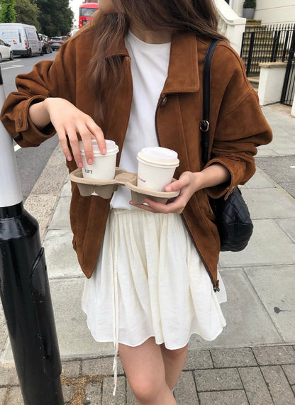 復古鬆緊邊外套