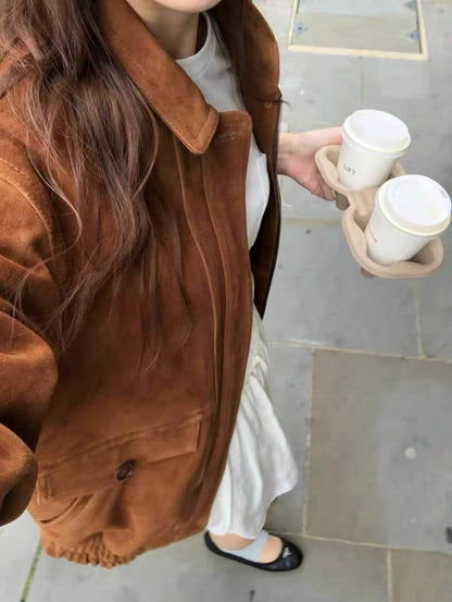 復古鬆緊邊外套