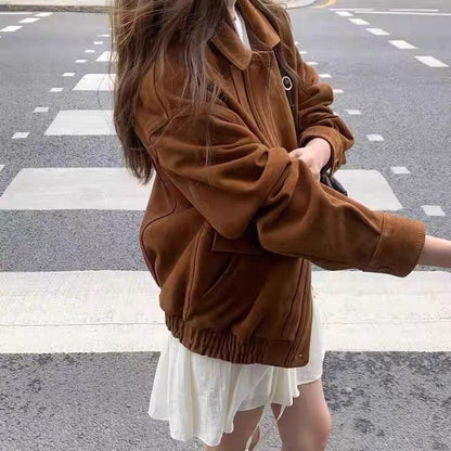 復古鬆緊邊外套