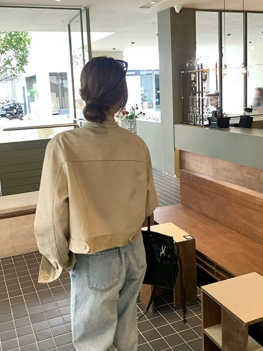 麂皮絨短款夾克外套