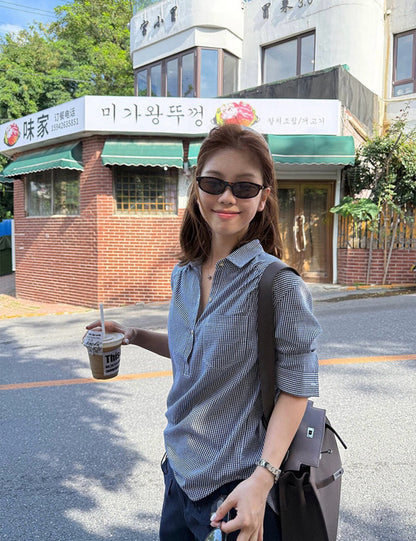 Loose Button-Up Long Sleeve Shirt