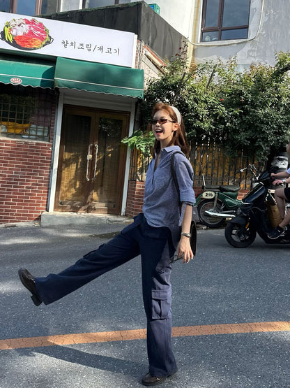 Loose Button-Up Long Sleeve Shirt