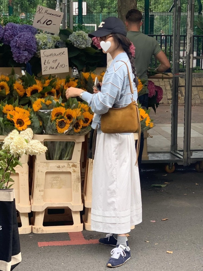 Collared Versatile Striped Knit Sweater