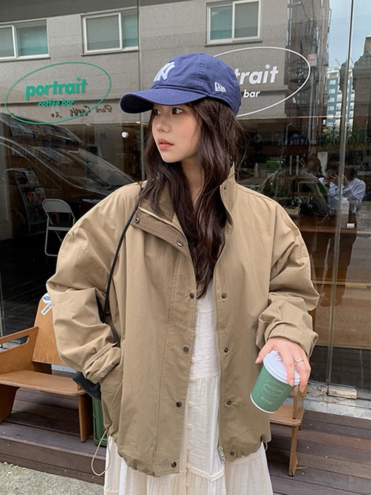 Color-blocking Loose-fit Jacket