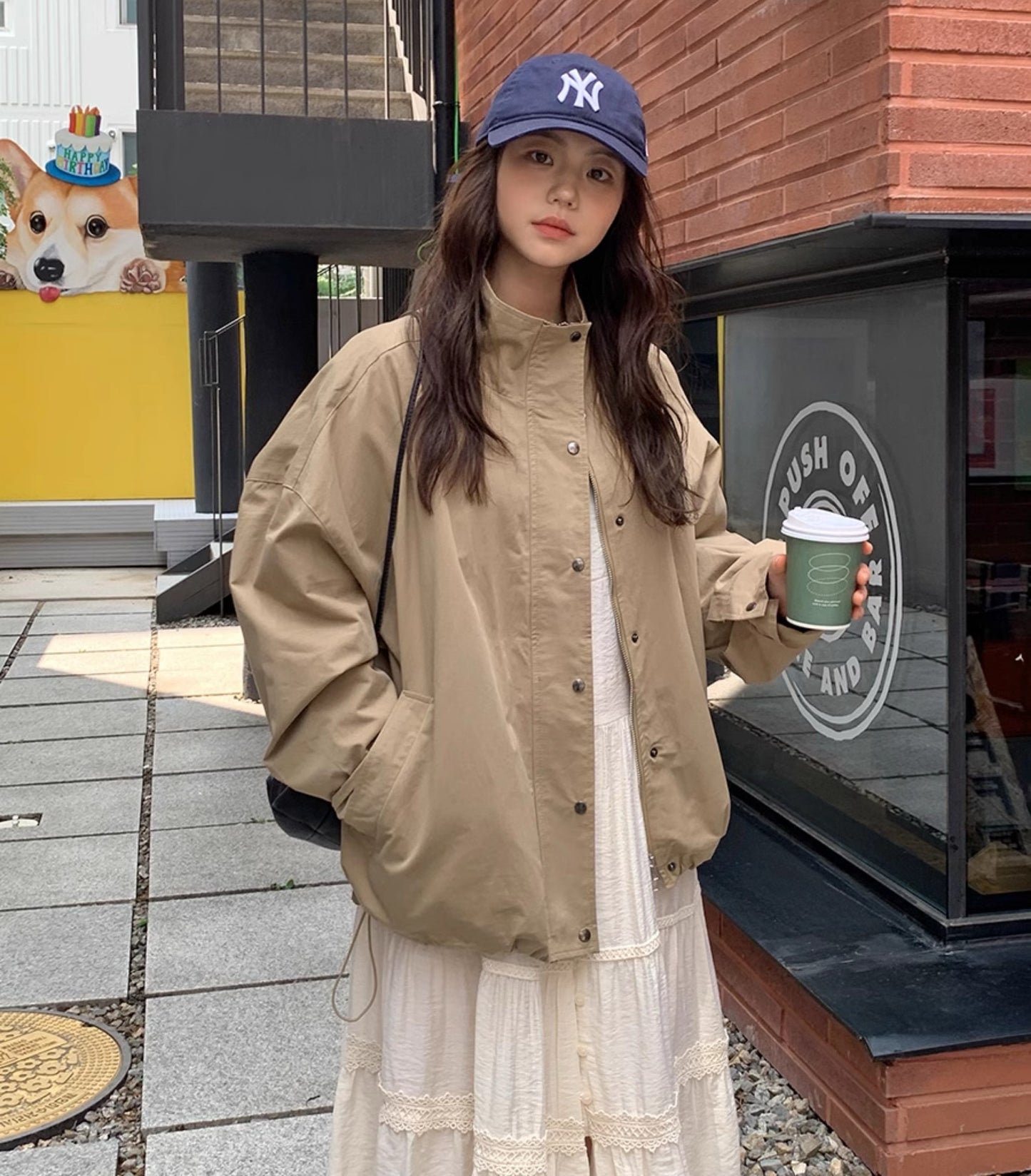 Color-blocking Loose-fit Jacket