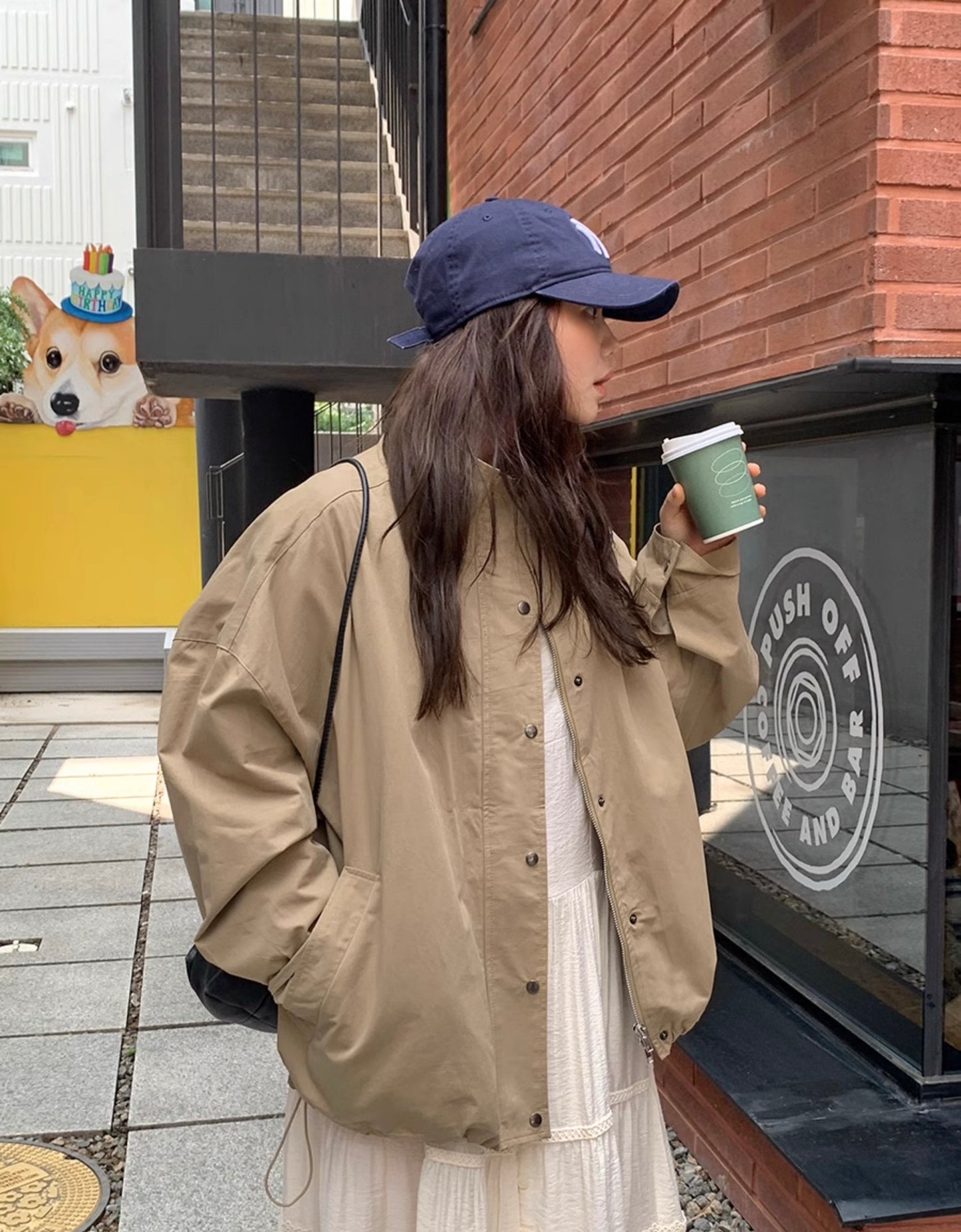 Color-blocking Loose-fit Jacket