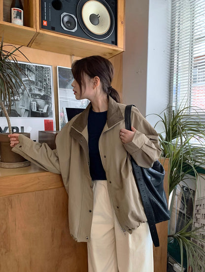 Color-blocking Loose-fit Jacket