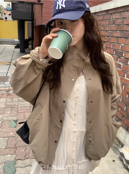 Color-blocking Loose-fit Jacket