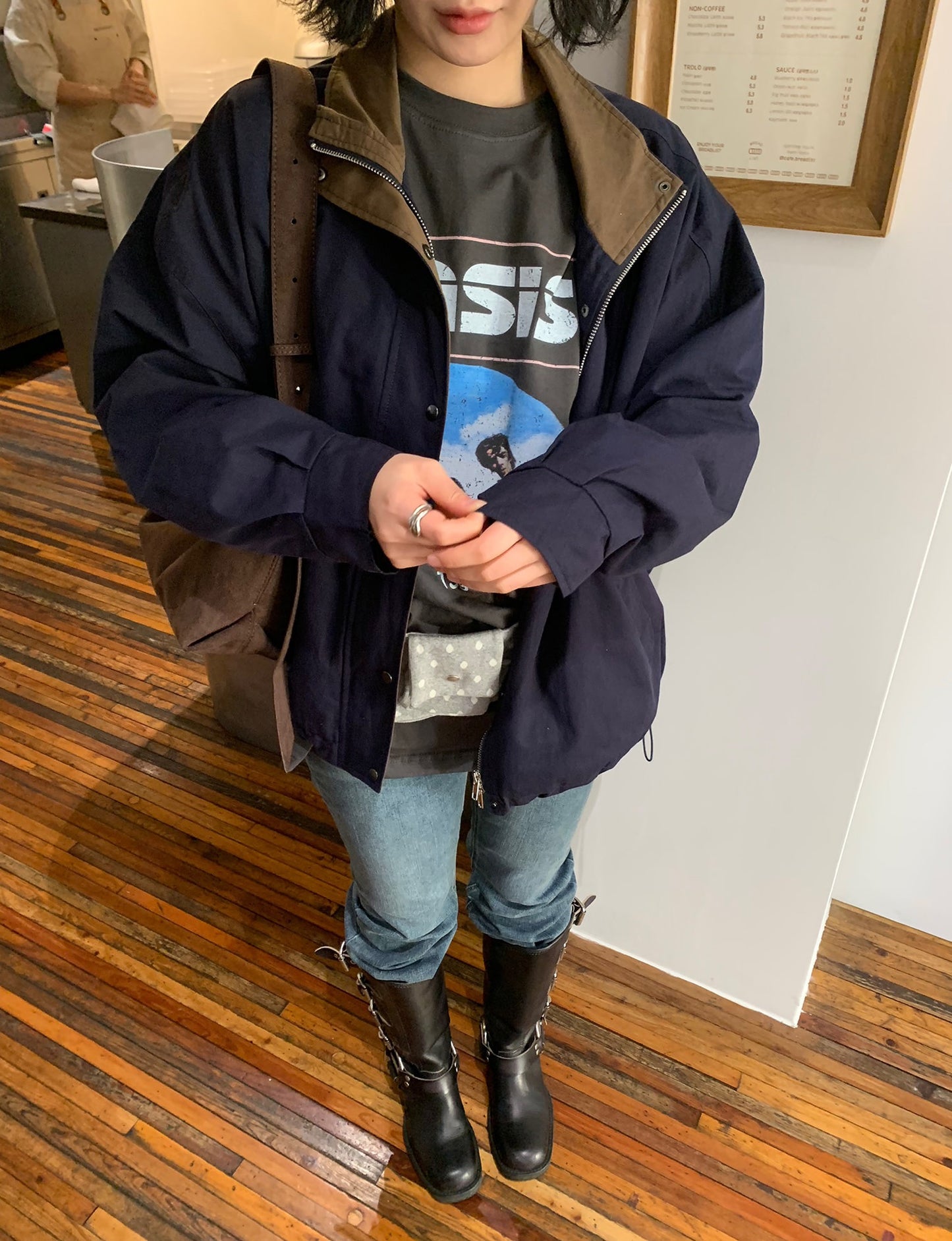 Color-blocking Loose-fit Jacket