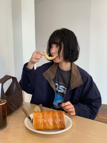 Color-blocking Loose-fit Jacket