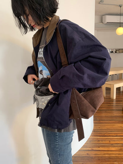 Color-blocking Loose-fit Jacket