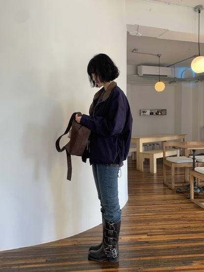 Color-blocking Loose-fit Jacket