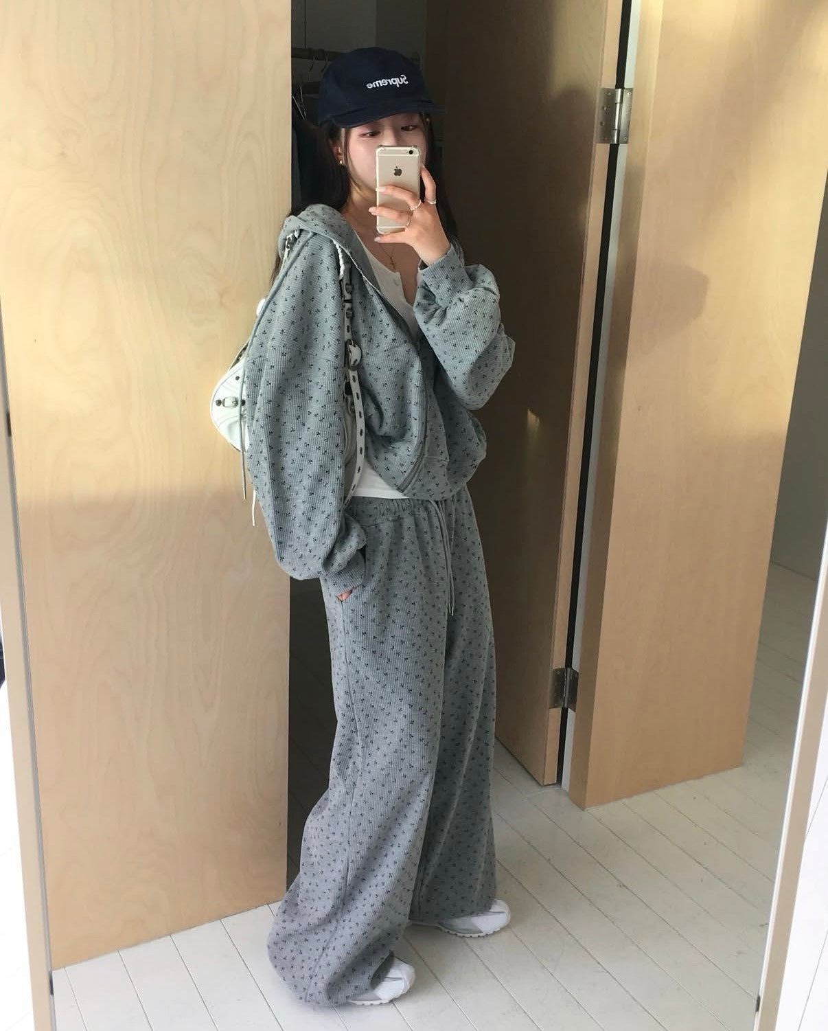 印花華夫格衛衣set