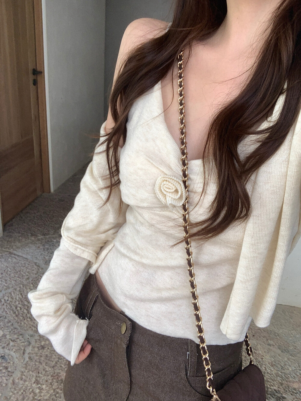 山茶花吊帶+開衫set