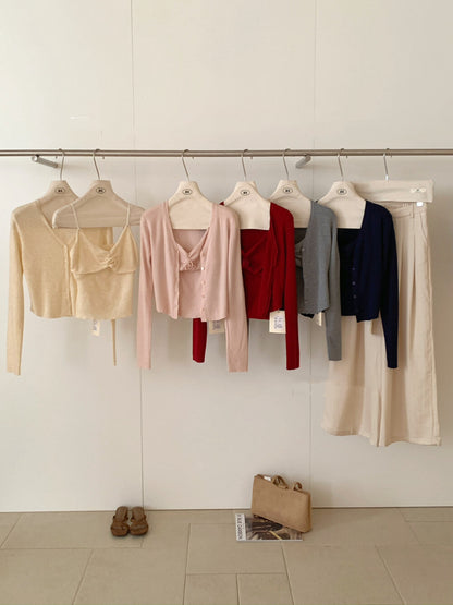 山茶花吊帶+開衫set