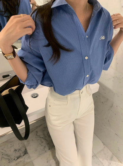 Vintage Embroidered Loose Shirt