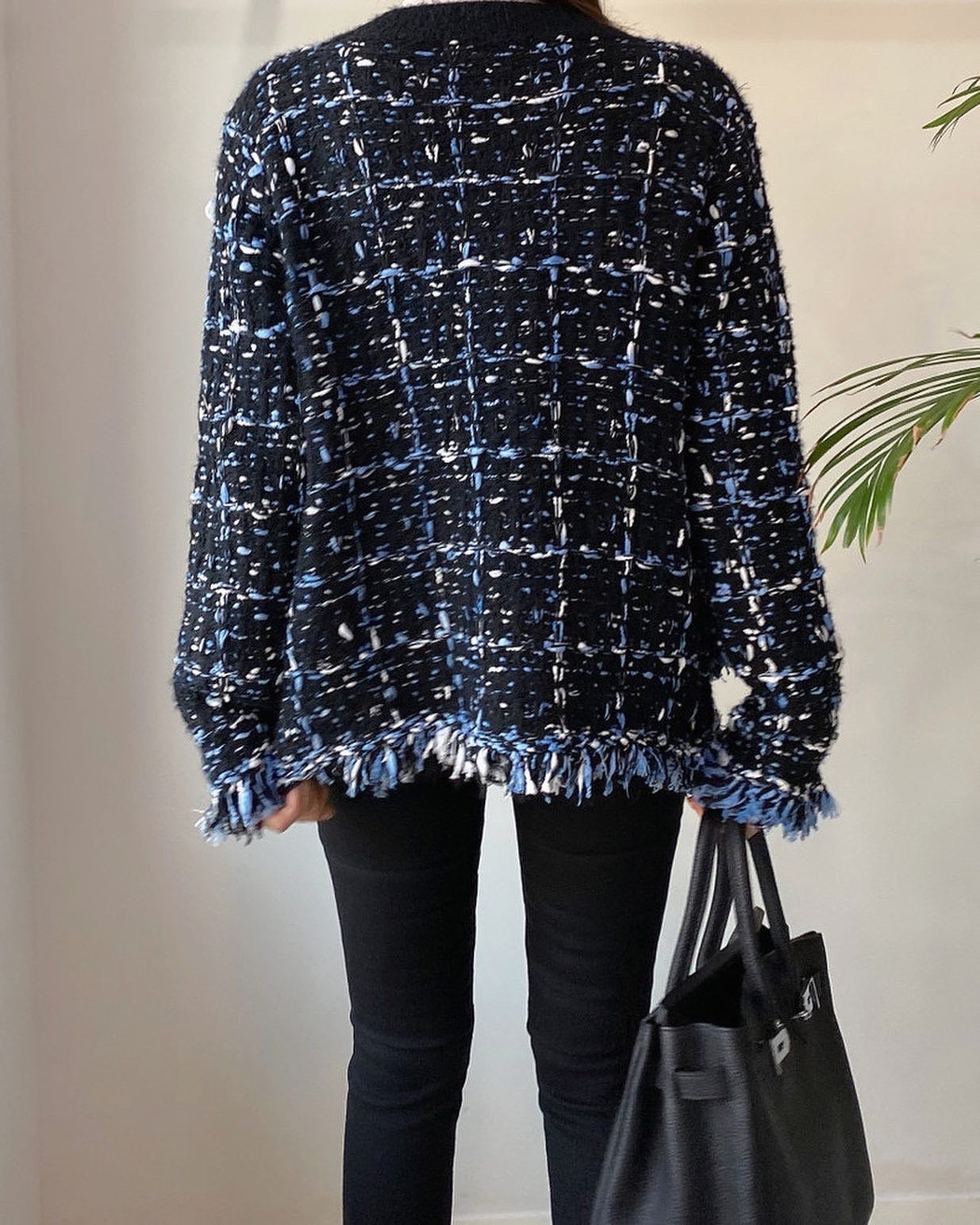 Vintage V-neck Multicolor Knit Cardigan