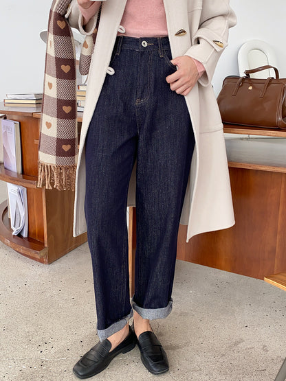 明線復古煙管牛仔褲