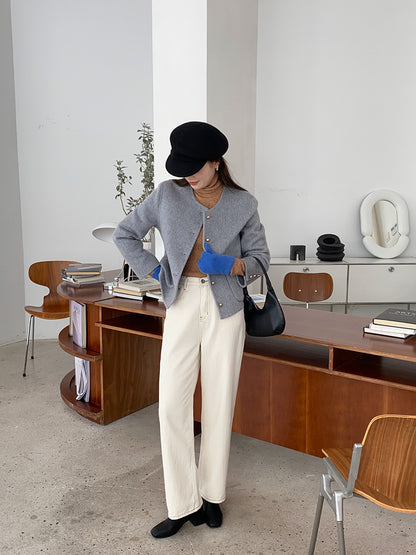 明線復古煙管牛仔褲