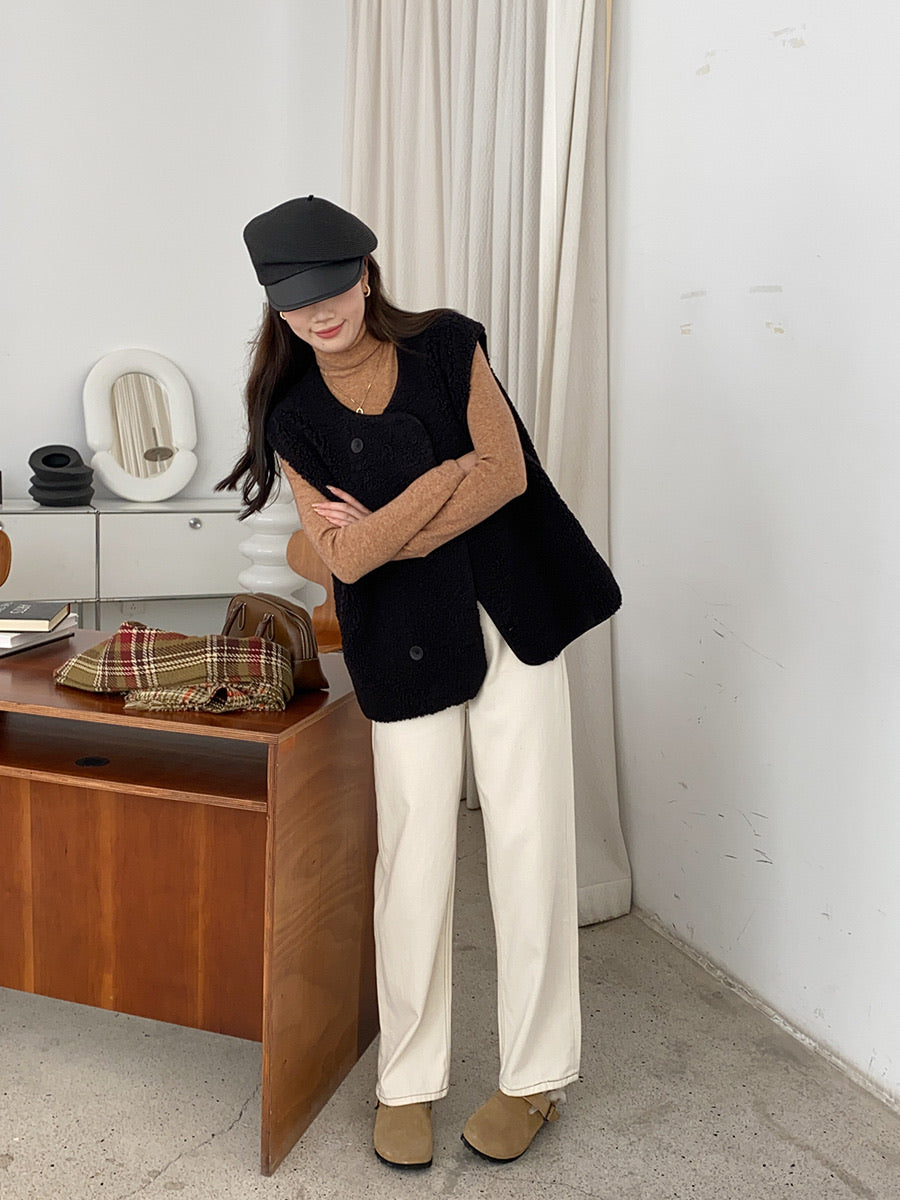 明線復古煙管牛仔褲