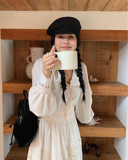 Lace Peter Pan Collar Long Dress