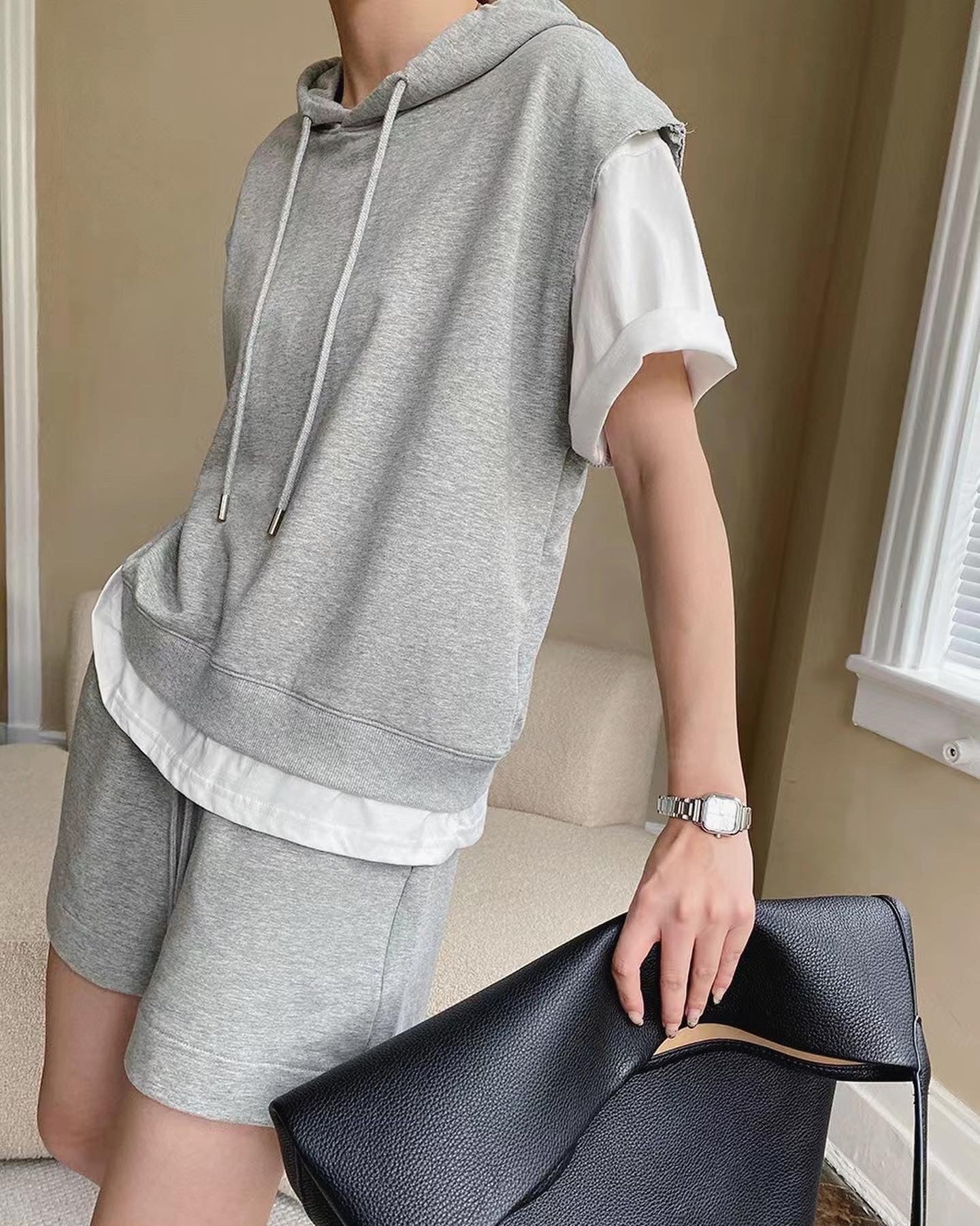 Faux Two-Piece Casual Set