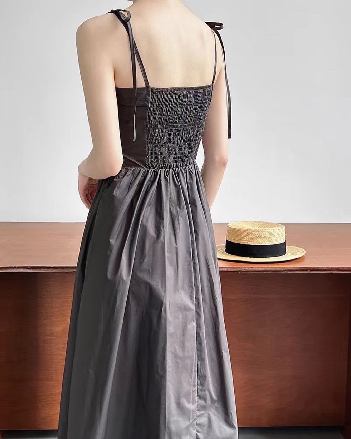 Pleated Suspender Dress