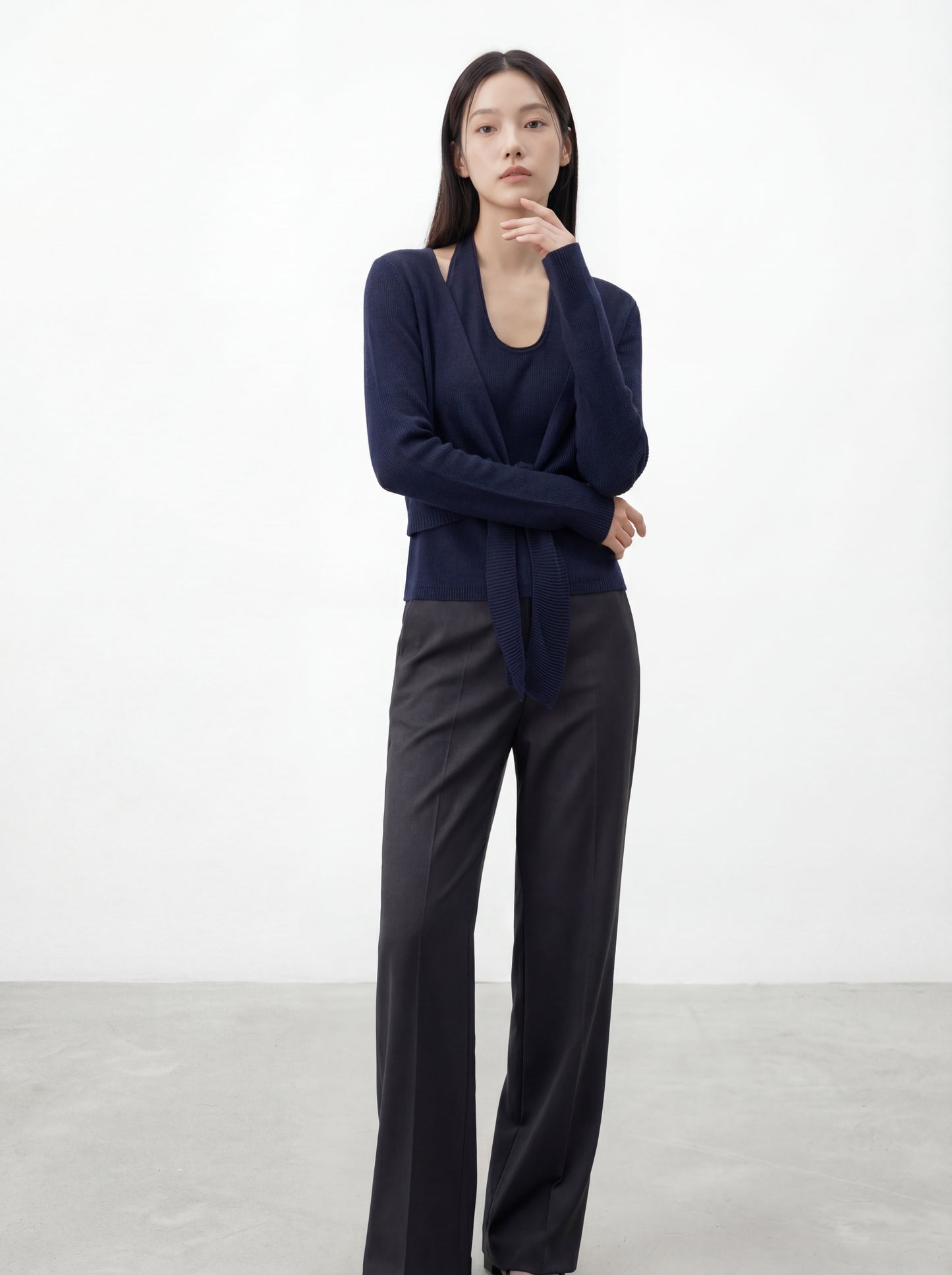 Halter Neck Layered Knit Top