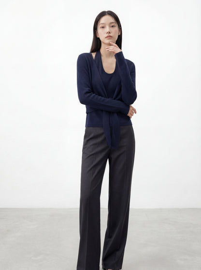 Halter Neck Layered Knit Top