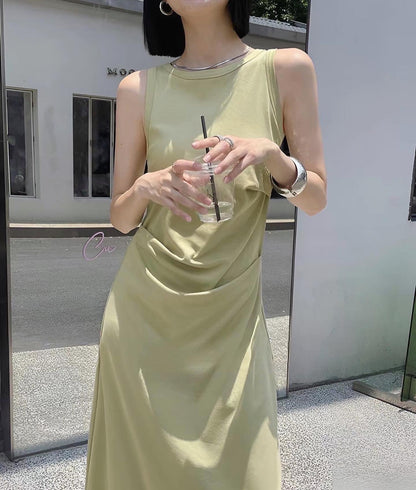 皺摺背心長裙