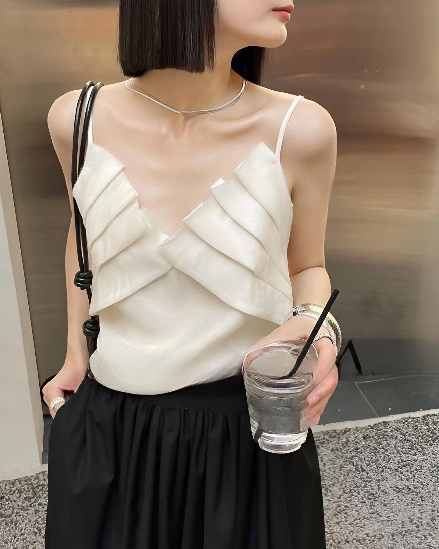 荷葉邊吊帶背心