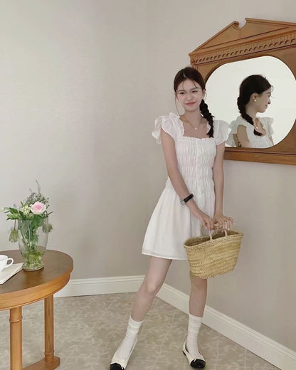 法式花邊收腰仙女裙