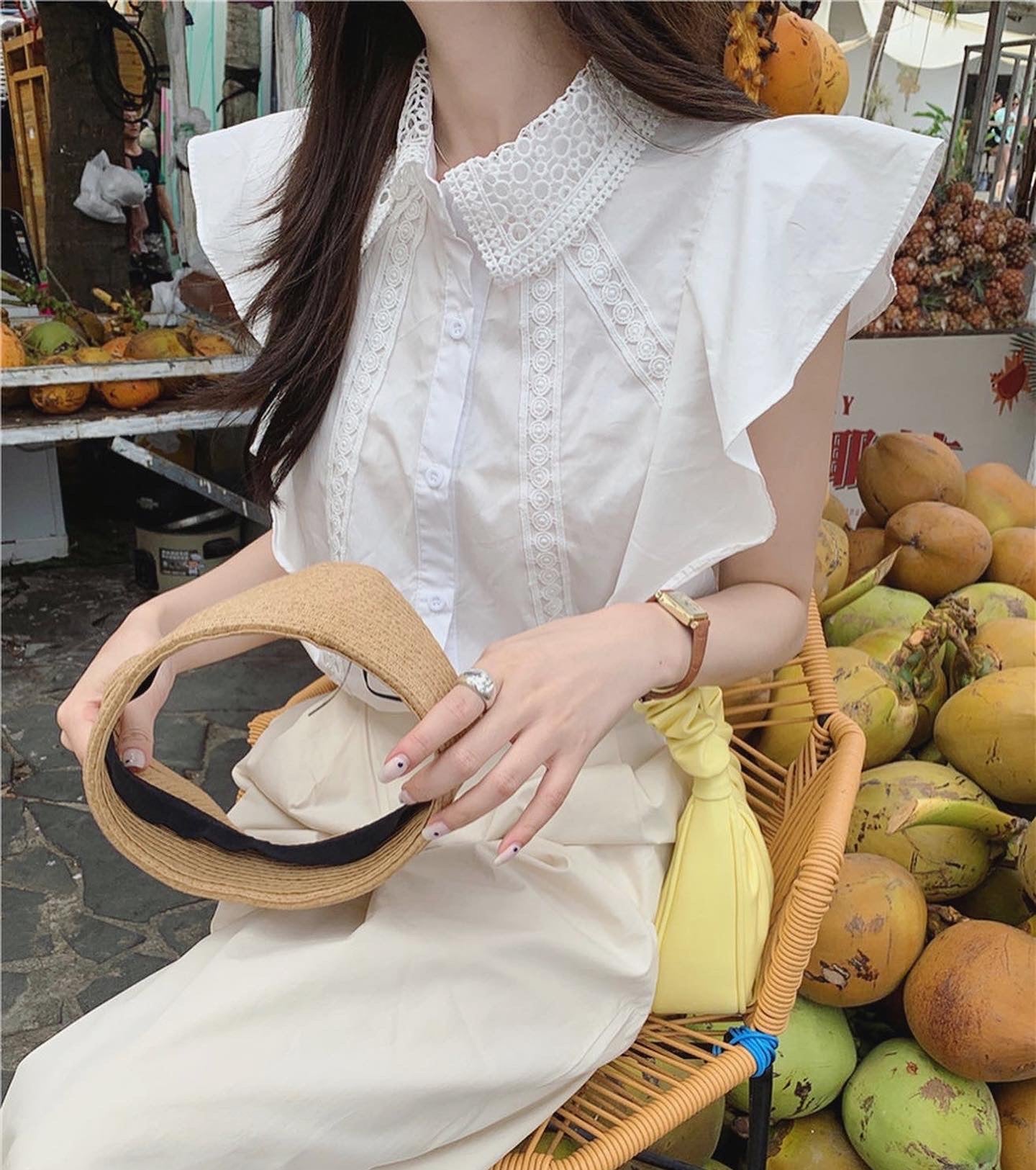 French Lapel Patchwork Shirt