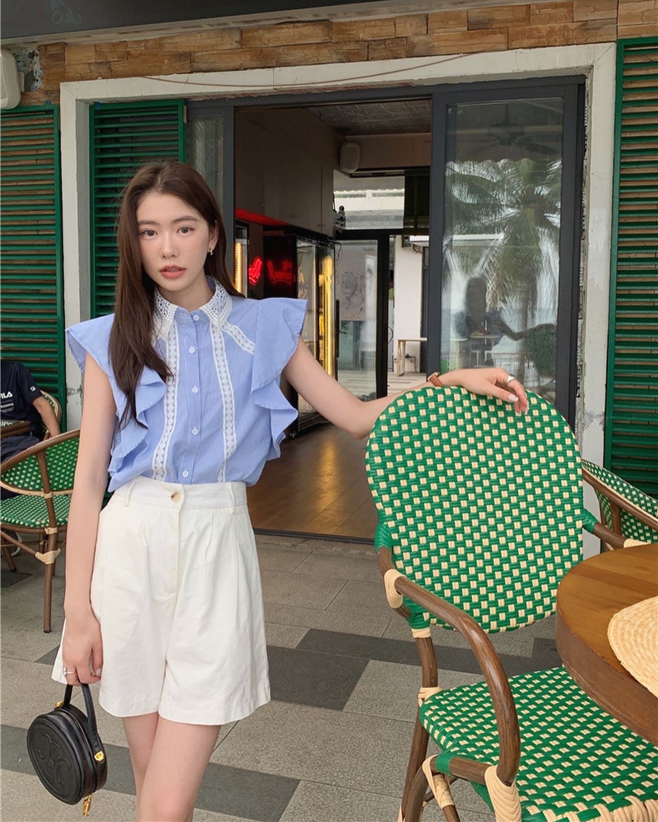 French Lapel Patchwork Shirt