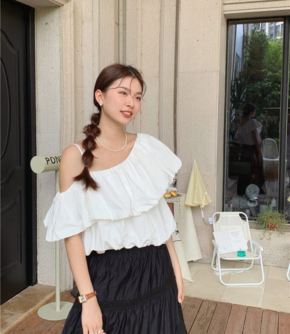 one-shoulder strap top