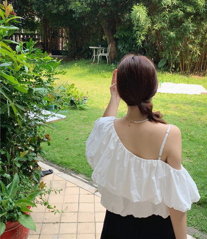 one-shoulder strap top