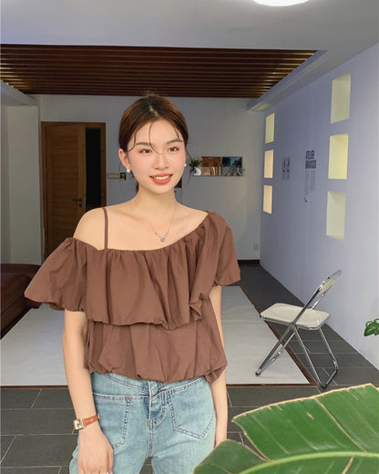 one-shoulder strap top