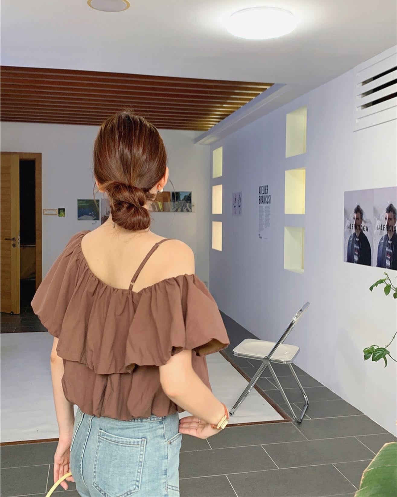 one-shoulder strap top